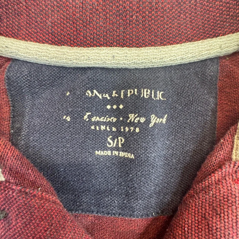 Banana Republic Polo Shirt‎ Mens S Red New Birdseye Short Sleeve Elephant Logo